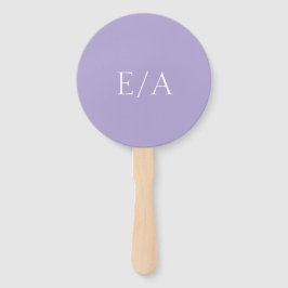 Minimale Monogram Digital Lavender Lila Wedding Fächer