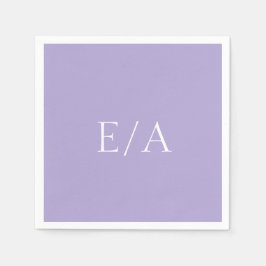 Minimale Monogram Digital Lavender Lila Wedding Serviette