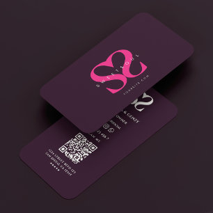 Minimale Monogram Logo S Lila Pink Beauty Visitenkarte