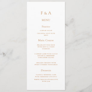 Minimale Monogram Simple Gold Script Wedding Table Menükarte