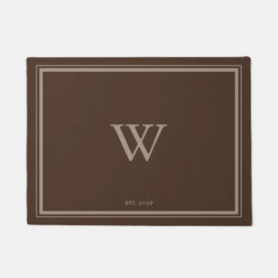 Minimale Monogram Welcome Brown   Tan Fußmatte