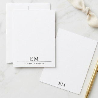 Minimale Monogramm Elegante Moderne Vertikale Mitteilungskarte