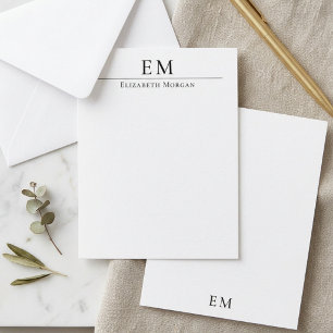 Minimale Monogramm Elegante Professionelle Vertika Mitteilungskarte
