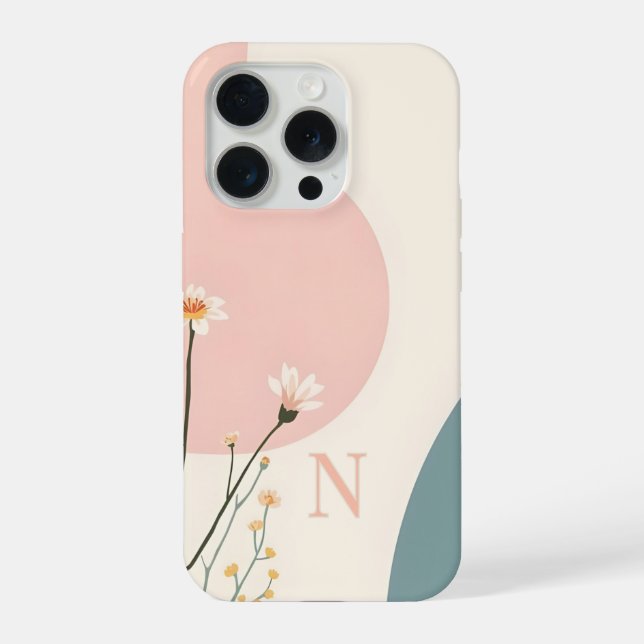 Minimale Monogramm-Hülle N – Moderne Ästhetik D iPhone Hülle (Rückseite)