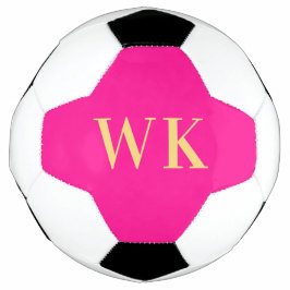 Minimale Monogramm-Initialen von Hot-Pink Fußball