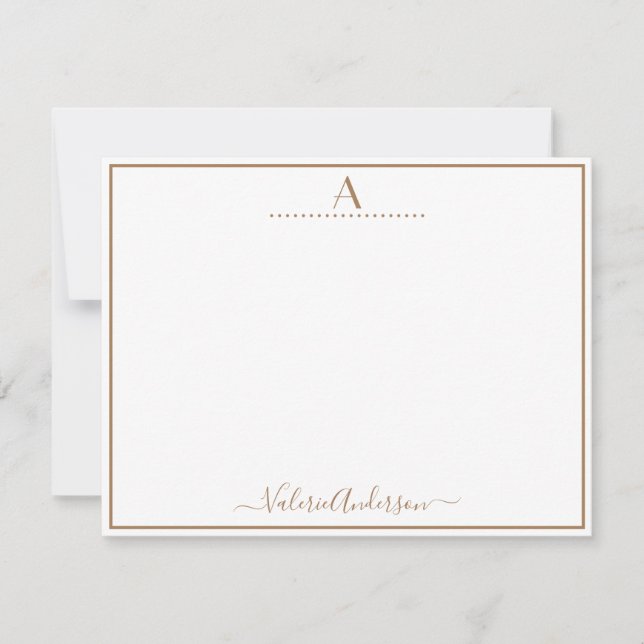 Minimale Monogramm Letter Single Border Note Card Mitteilungskarte (Vorderseite)