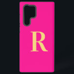 Minimale Monogramm Modernes Hot Pink Samsung Galaxy Hülle<br><div class="desc">Dies ist ein niedliches, modernes, personalisiertes Monogramm-Design. Dieses stilvolle Design in trendigem heißen Rosa mit stilvoller Typografie. Es ist ideal für ein personalisiertes Geschenk oder ideal als niedliches neues Zubehör für sich. Fügen Sie einfach Ihren Anfangsbuchstaben hinzu, indem Sie ihn in dieses Textfeld eingeben. Karo aus dem Entwurfsbearbeitungsprogramm, um die...</div>