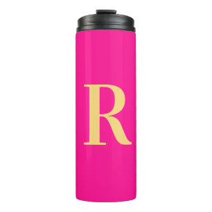 Minimale Monogramm Modernes Hot Pink Thermosbecher