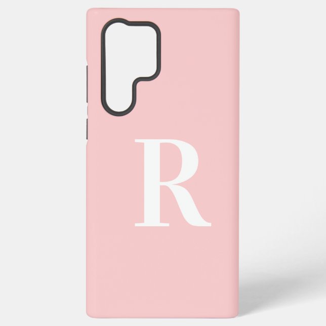 Minimale Monogramm Modernes Rosa Samsung Galaxy Hülle (Rückseite)