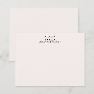 Minimale Monogramm-Note-Karte Mitteilungskarte
