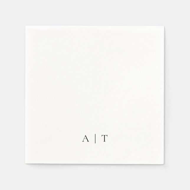 Minimale Monogramm Paare Erste Hochzeit Serviette (Vorderseite)