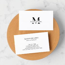 Minimale Monogramm Professional Schwarz und Weiß Visitenkarte