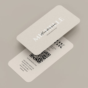 Minimale Monogramm Sand Beige Beruflich Visitenkarte