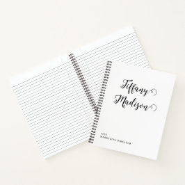 Minimale Monogramm-Schwarz-Weiß-Name Jahr benutzer Notizbuch