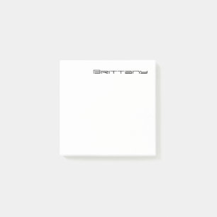 Minimale Monogramm-Schwarz-Weiß-Personalisierung m Post-it Klebezettel
