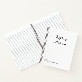 Minimale Monogramm-Schwarzweiß-Einzelanfertigung N Notizbuch