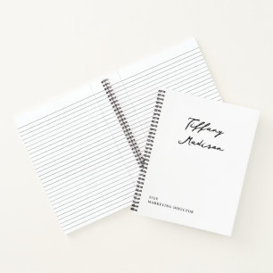 Minimale Monogramm-Schwarzweiß-Einzelanfertigung N Notizbuch