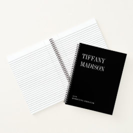 Minimale Monogramm-Schwarzweiß-Einzelanfertigung N Notizbuch