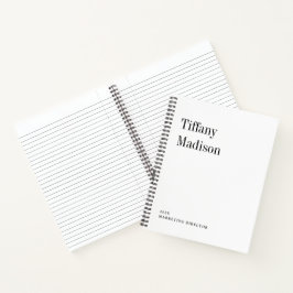 Minimale Monogramm-Schwarzweiß-Einzelname Jahr Notizbuch