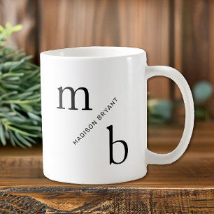 Minimale Monogramm-Tasse Kaffeetasse