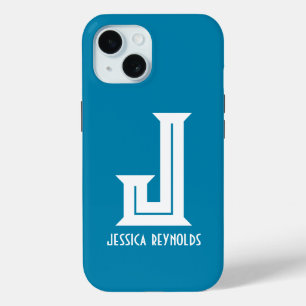 Minimale Monogramm-Teal Case-Mate iPhone Hülle