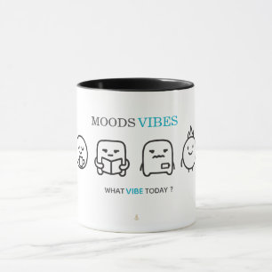 Minimale „Moods Vibes“ Süße Linienkunst T-Shirt    Tasse