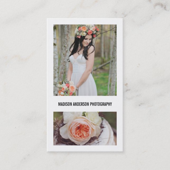 Minimale mutige 2% pipe% Fotografie-Visitenkarten Visitenkarte (Vorderseite)