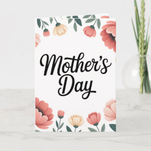 Minimale Muttertags-Grußkarte mit Blumenmotiv Karte