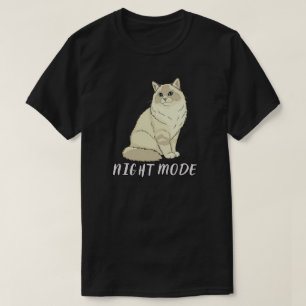 Minimale Nachmodus-Katzen-Cozy-Illustration T-Shirt