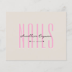 Minimale Nageltechnik Pink Sand Beauty Salon  Flyer
