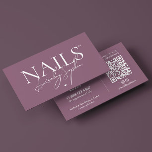 Minimale Nageltechniker-Nägel Studio Dusty Pink Visitenkarte