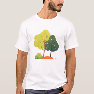Minimale Naturbaum Unisex Casual T-Shirt