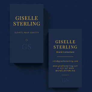 Minimale Navyblaue Monogramm Professional Visitenkarte