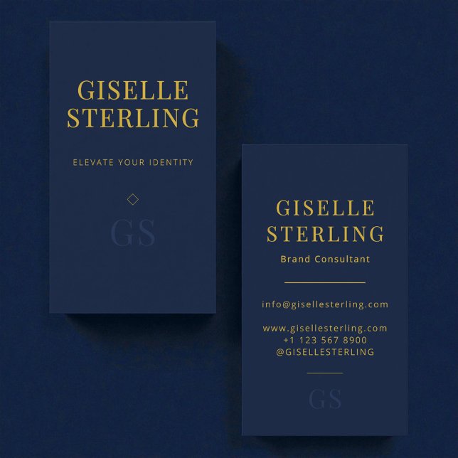 Minimale Navyblaue Monogramm Professional Visitenkarte (Von Creator hochgeladen)