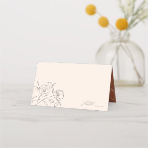 Minimale neutrale, zarte Hochzeit der bildenden Kü Platzkarte