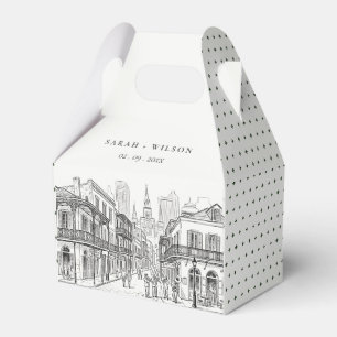Minimale New Orleans Louisiana Skizze Hochzeit Geschenkschachtel