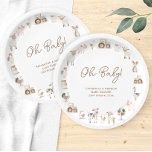 Minimale Niedliche Landtiere Barnyard Baby Dusche Pappteller<br><div class="desc">Herzlich willkommen in unseren Erwärmung Minimal Niedlich Farm Animals Barnyard Baby Shower Paper Teller, wo Liebe wächst neben den Nutzpflanzen und die sanften Geräusche des Barnyard Echo durch die Felder. Diese bezaubernde Einladung erfasst das Wesen des rustikalen Charmes und der zeitlosen Freude, mit bezaubernden Landtieren in sanften Aquarellen, die an...</div>