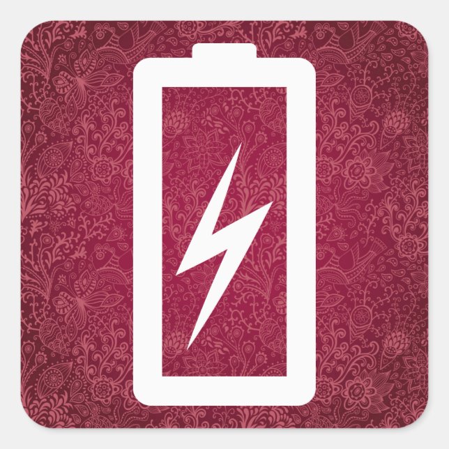 Minimale Öko Batterien Quadratischer Aufkleber (Vorderseite)