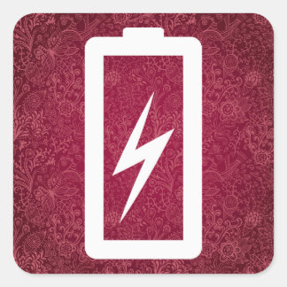 Minimale Öko Batterien Quadratischer Aufkleber