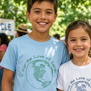 Minimale Öko Für die Liebe zur Erde Kinder Geschen T-Shirt