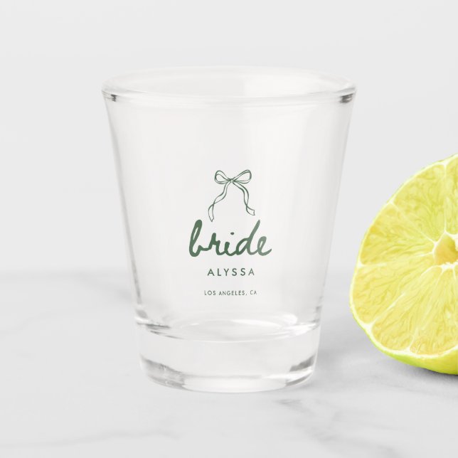 Minimale Oliven-Grüne Coquette Benutzerdefinierter Schnapsglas (Vorderseite)