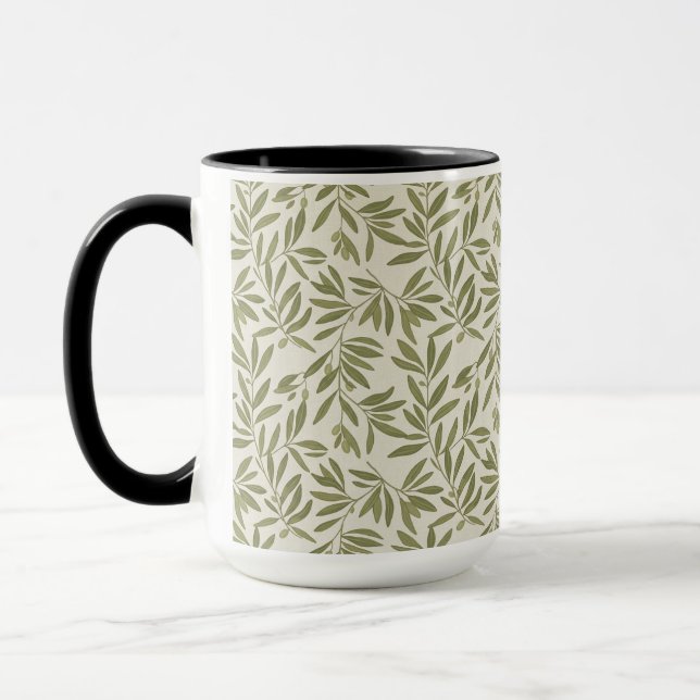 Minimale Olivenzweig-Muster Tasse (Links)