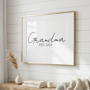 Minimale Oma seit Jahr Soft-Script-Typografie  Poster