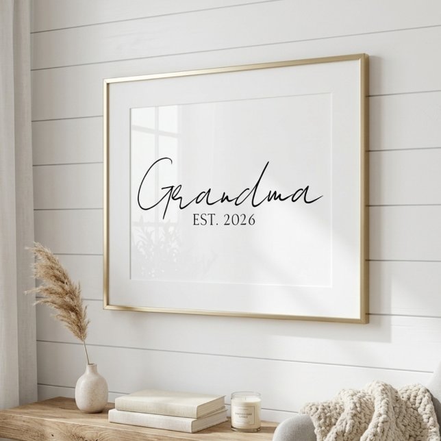 Minimale Oma seit Jahr Soft-Script-Typografie  Poster (Von Creator hochgeladen)