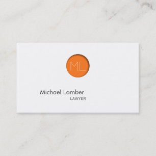 Minimale orange Punkt-Monogramm-Visitenkarte Visitenkarte