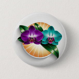 Minimale Orchideen-Anstecknadel – Subtile Schönhei Button