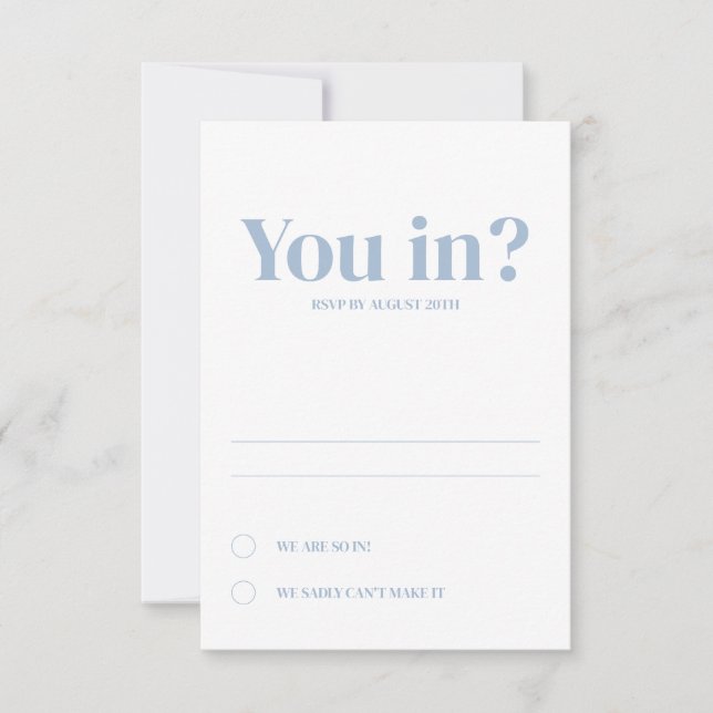 Minimale Oval Response Cards Einladung (Vorderseite)