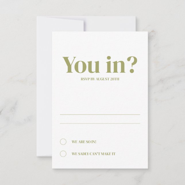 Minimale Oval Response Cards Einladung (Vorderseite)