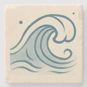 Minimale Ozeanwelle Art Tile Steinuntersetzer
