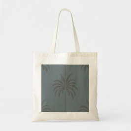 Minimale Palmbaum-Muster Blau Grau Tropisch Tragetasche